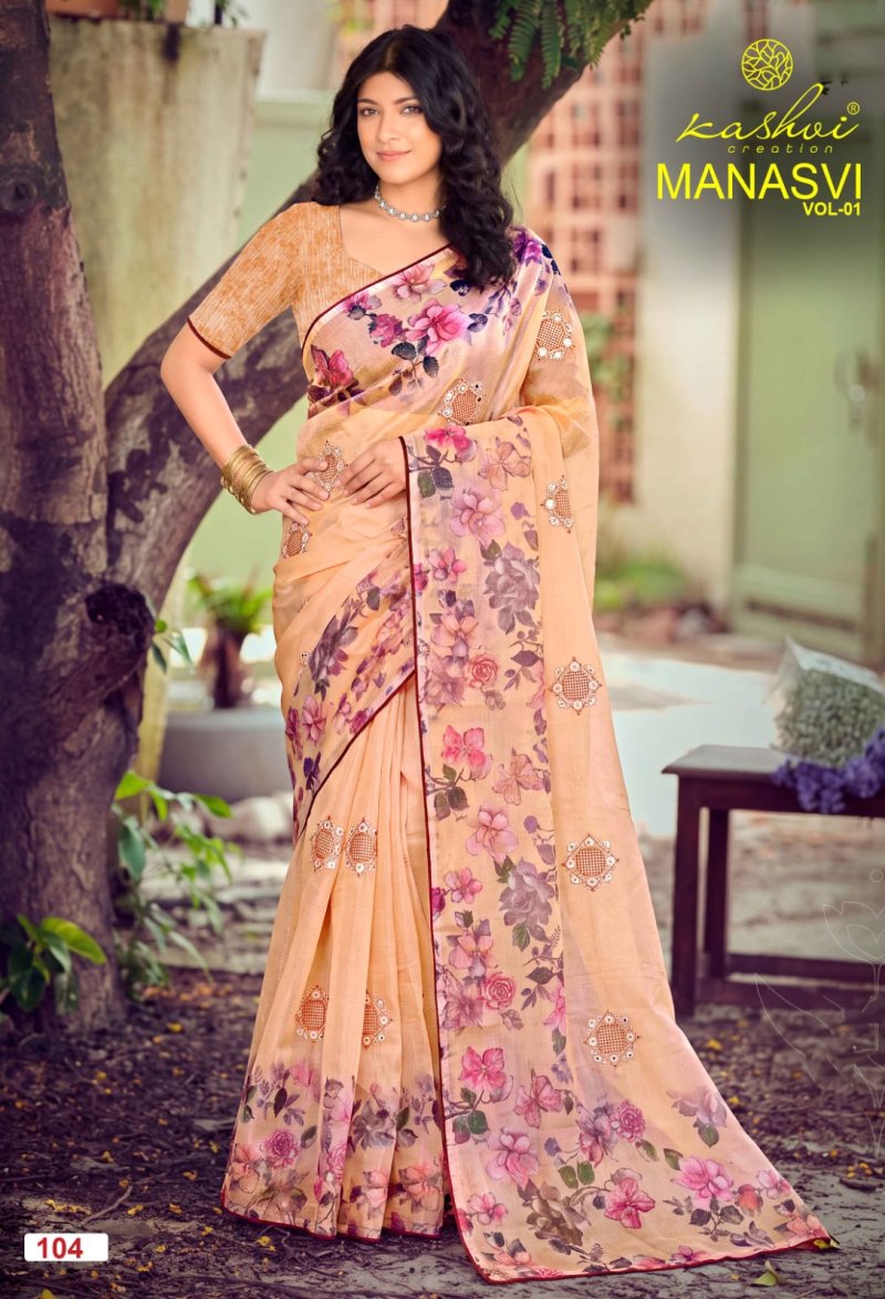 Manasvi Vol 1 By Kashvi Crush Chiffon Saree 